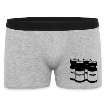 Jars with vaccine and inscription 'Vaccine' - Men's Boxer Shorts - heather grey - Front