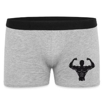 Bodybuilder motif for fitness and gym enthusiasts - Men's Boxer Shorts - heather grey - Front