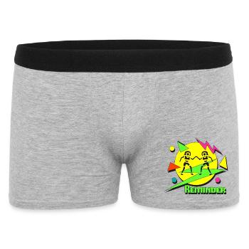 Reminder 80s - Männer Boxer Shorts - Grau meliert - Vorne
