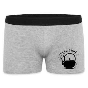 tea shirt Kanne Symbol lustige Sprüche comic icon - Männer Boxer Shorts - Grau meliert - Vorne