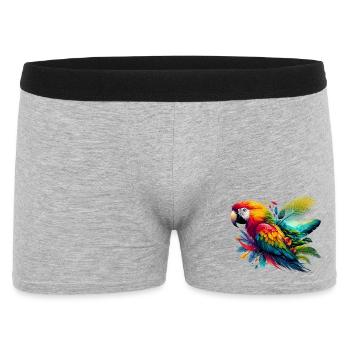 Papagei - Männer Boxer Shorts - Grau meliert - Vorne