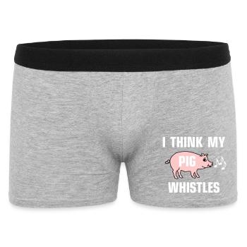 I think my pig whistles - Men's Boxer Shorts - heather grey - Front