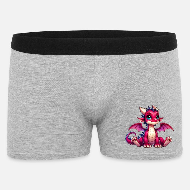 Drache - Männer Boxer Shorts - Grau meliert