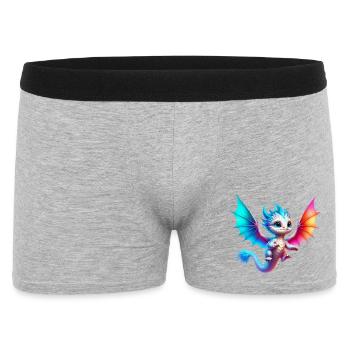 Drache - Männer Boxer Shorts - Grau meliert - Vorne