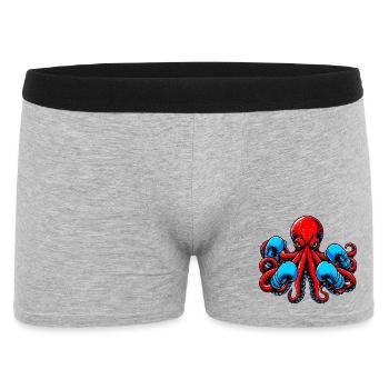 Krake - Männer Boxer Shorts - Grau meliert - Vorne