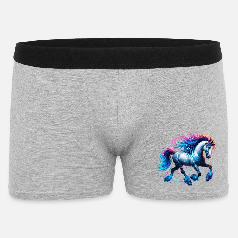 Pferd - Männer Boxer Shorts - Grau meliert