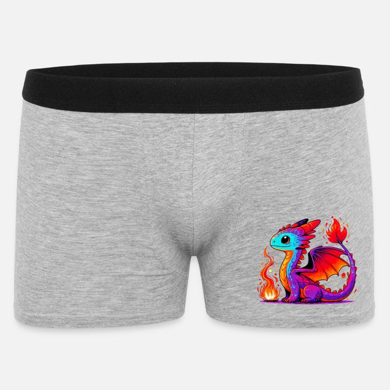 Drache - Männer Boxer Shorts - Grau meliert