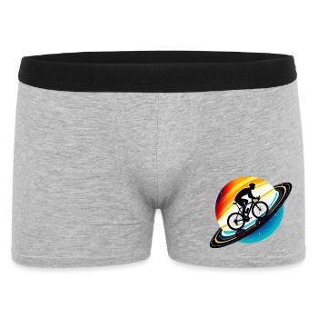 Radfahrer auf dem Saturn - Männer Boxer Shorts - Grau meliert - Vorne