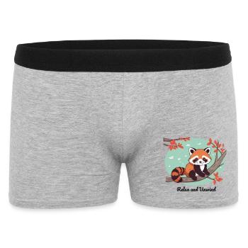 Relax and Unwind – Red Panda - Men's Boxer Shorts - heather grey - Front