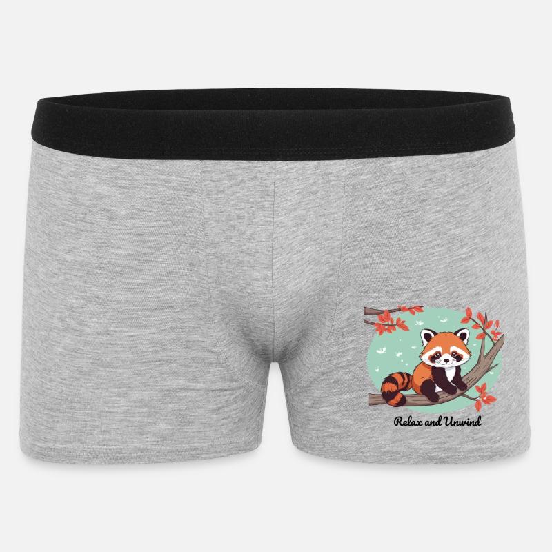 Relax and Unwind – Roter Panda - Männer Boxer Shorts - Grau meliert