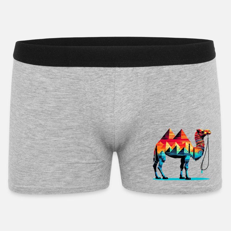 Kamel - Männer Boxer Shorts - Grau meliert