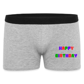 HAPPY BIRTHDAY. HAPPY BIRTHDAY. ANNIVERSARY. - Men's Boxer Shorts - heather grey - Front