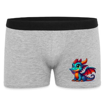 Drache - Männer Boxer Shorts - Grau meliert - Vorne