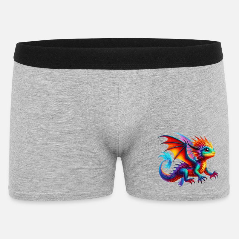 Drache - Männer Boxer Shorts - Grau meliert