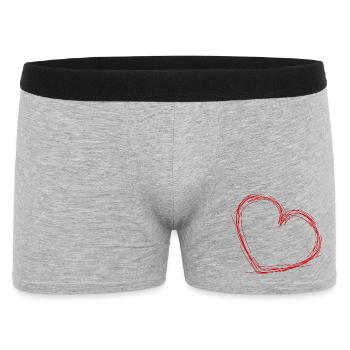 HEART. CHRISTMAS. COUPLE. VALENTINE'S DAY. JUST MARRIED. - Men's Boxer Shorts - heather grey - Front