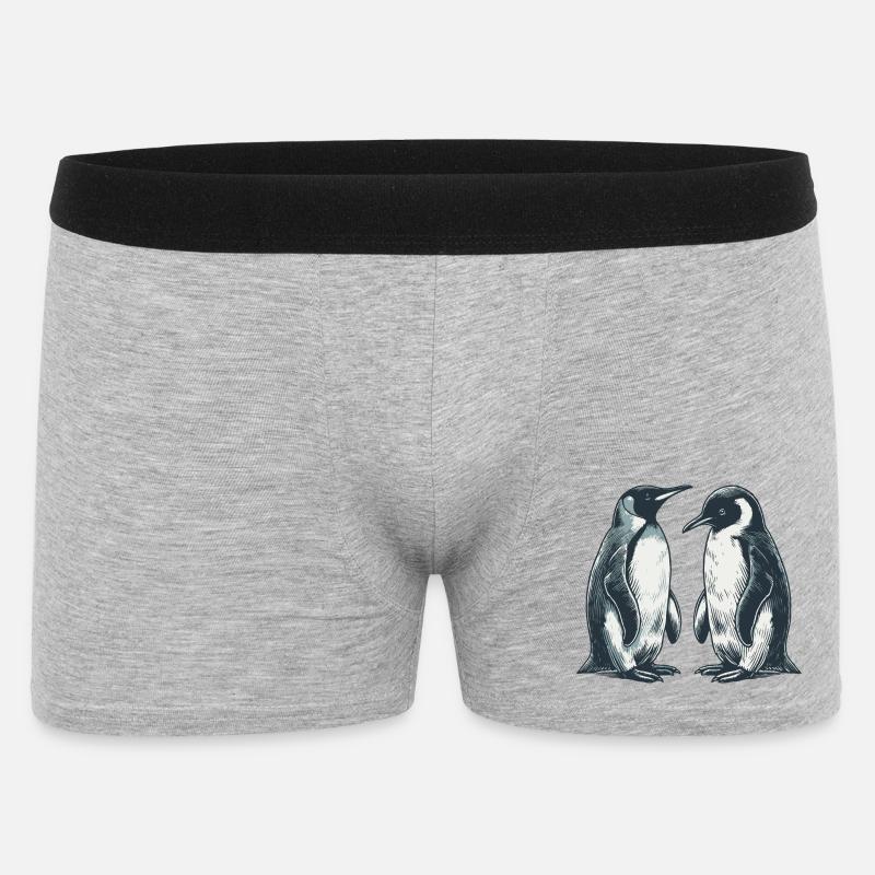 Pinguine - Männer Boxer Shorts - Grau meliert