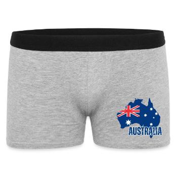 Australische Flagge, Australischer Stolz - Männer Boxer Shorts - Grau meliert - Vorne