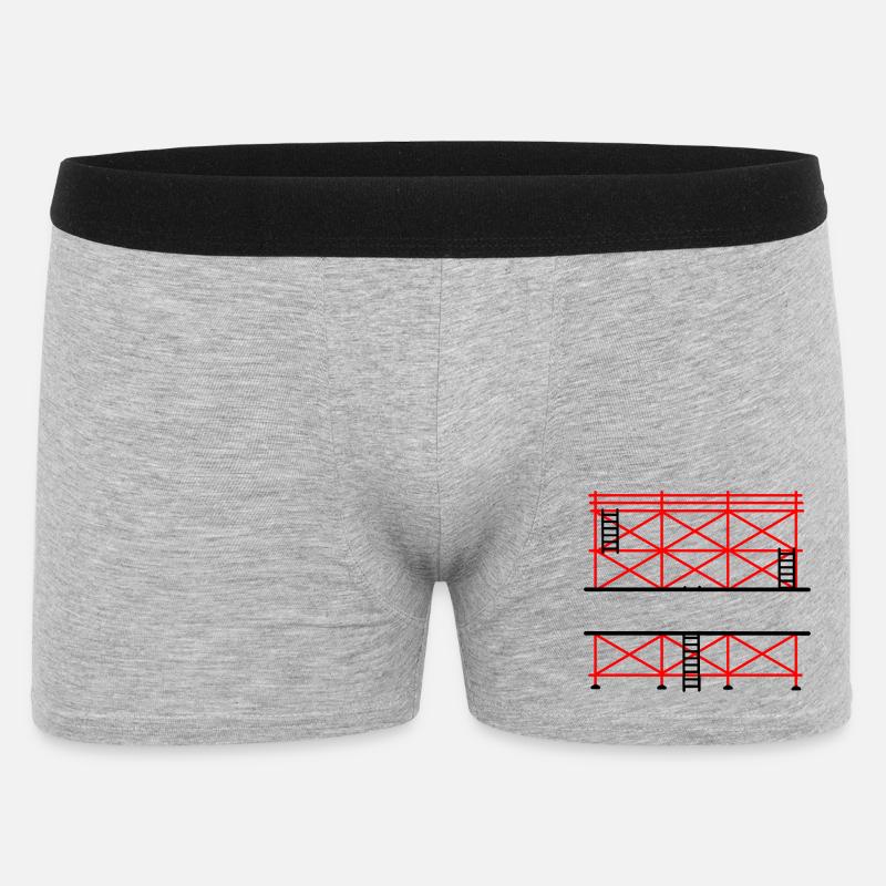 Bannière d’échafaudage pour constructeur d’échafaudages - Boxer Homme - gris chiné