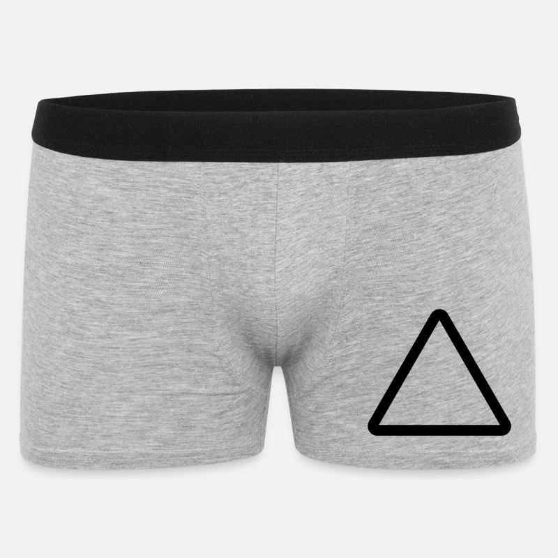 Baustelle, Warnschild Vorlage, Danger Warning - Männer Boxer Shorts - Grau meliert