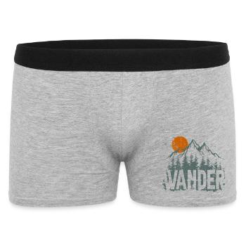 Entdecker-Design für Bergwildnis - Männer Boxer Shorts - Grau meliert - Vorne