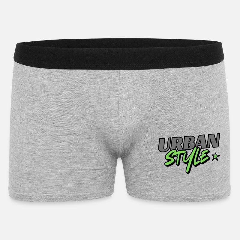 Style urbain – Look graffiti avec un accent vert - Boxer Homme - gris chiné