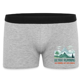 L’ultra running, comme la course à pied mais avec des collations - Boxer Homme - gris chiné - Devant