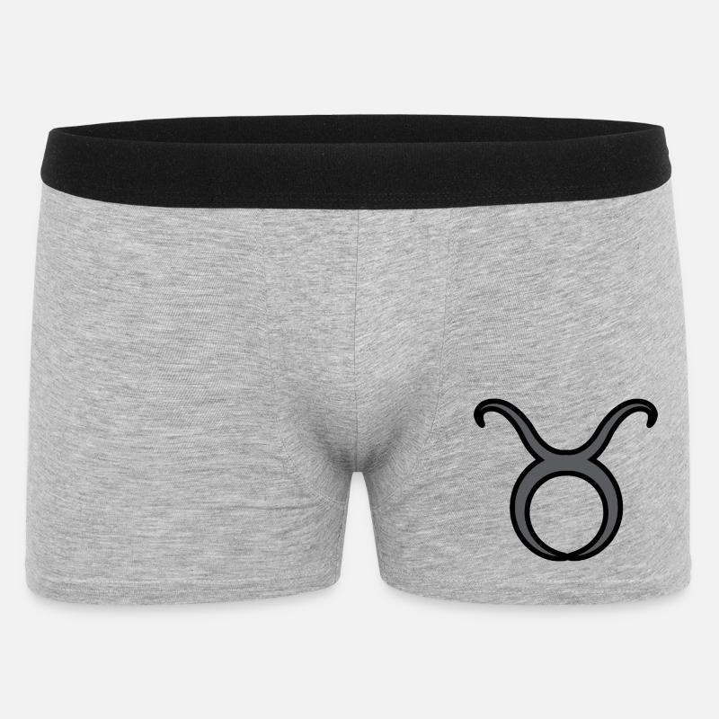 Stier Sternzeichen Symbol Schwarz & Grau - Männer Boxer Shorts - Grau meliert