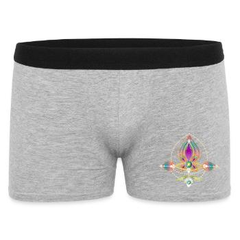 Motif oriental avec ornements en filigrane doré - Boxer Homme - gris chiné - Devant