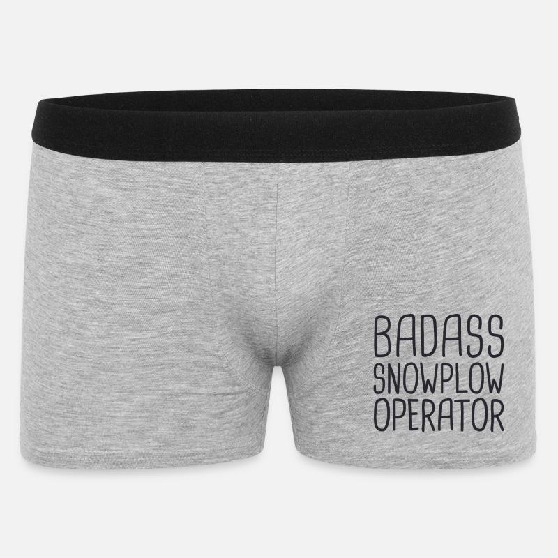 Snowplow Operator Badass Schneepflugfahrer - Männer Boxer Shorts - Grau meliert