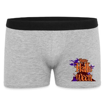 Lettrage joyeux Halloween avec Spooky House - Boxer Homme - gris chiné - Devant
