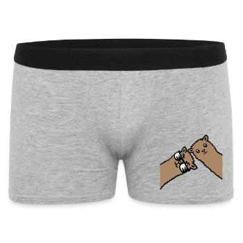 Deux Llamas Marron Alpaga Lunettes de Soleil Curious - Boxer Homme - gris chiné - Devant
