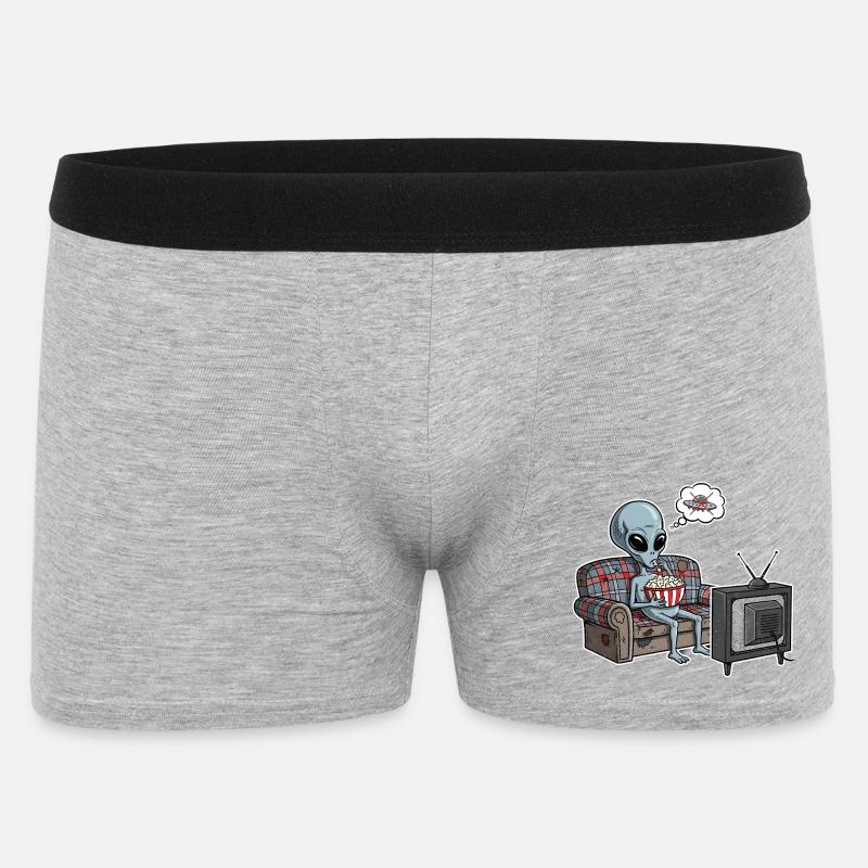 Alien Comic Lazy Gift - Men's Boxer Shorts - heather grey