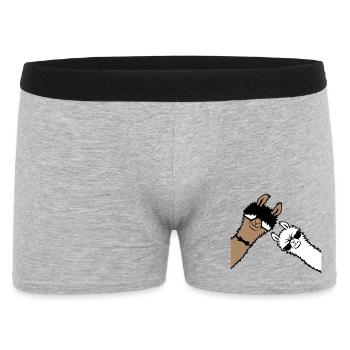 2 Cool Llamas Sunglasses Funny Nerd Friends - Men's Boxer Shorts - heather grey - Front