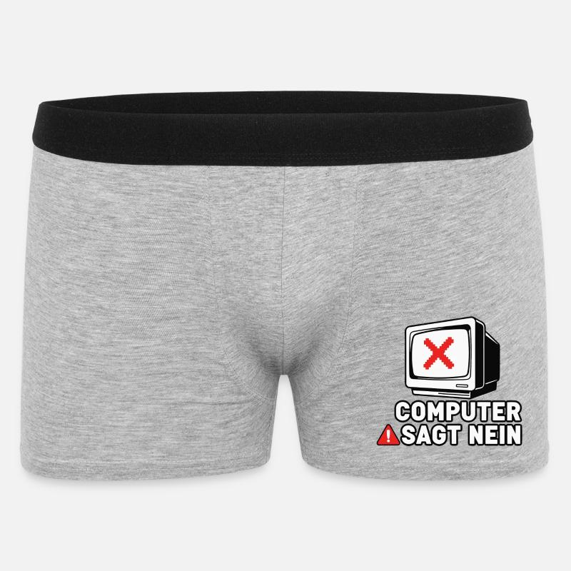 Computer Sagt Nein Retro Pixel - Männer Boxer Shorts - Grau meliert