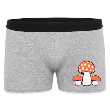 3 Mushrooms Three Group Dotted Family Fungi Nature - Men's Boxer Shorts - heather grey - Front