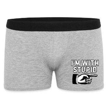 Im With Stupid Pointing Graphic - Men's Boxer Shorts - heather grey - Front