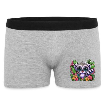 Lemurenzauber Tropengarten - Männer Boxer Shorts - Grau meliert - Vorne