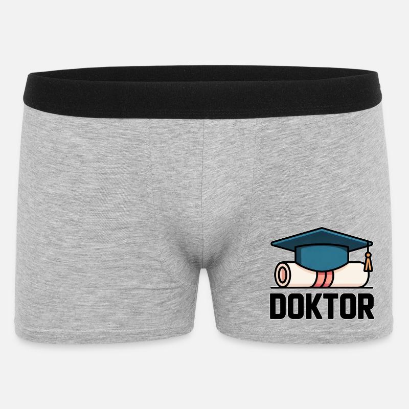Doktorhut Urkunde – Abschluss, Promotion, Geschenk - Männer Boxer Shorts - Grau meliert