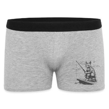 Nocturnal Cat Angler - Men's Boxer Shorts - heather grey - Front