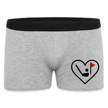 Golf Heart Club Ball Sport Geschenk - Männer Boxer Shorts - Grau meliert - Vorne