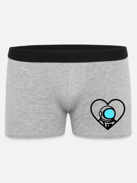 Astronaut Heart Space Cosmo Helmet - Men's Boxer Shorts - heather grey