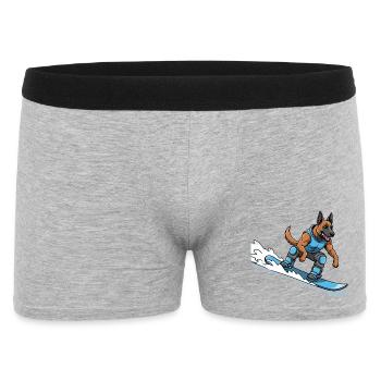 Surfer Dog German Shepherd Wave - Men's Boxer Shorts - heather grey - Front