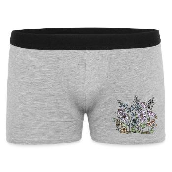 Blumen - Männer Boxer Shorts - Grau meliert - Vorne