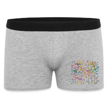 Blumen - Männer Boxer Shorts - Grau meliert - Vorne