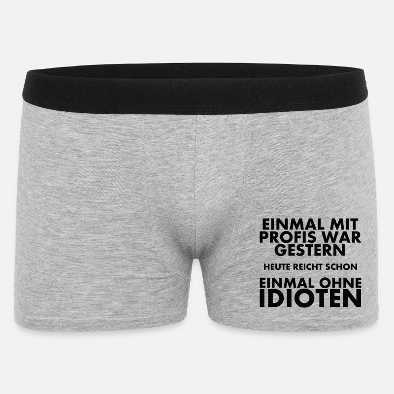 Einmal Mit Profis War Gestern - Männer Boxer Shorts - Grau meliert
