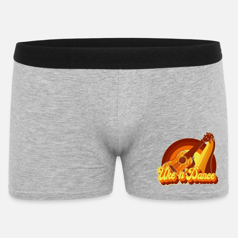 Hawaiian Ukulele Uke Retro 70s - Männer Boxer Shorts - Grau meliert