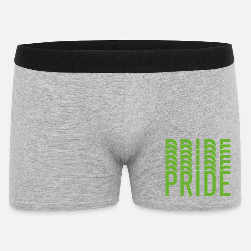 Lime Green Pride tekstdesign - Boxer Shorts til mænd - grå meleret