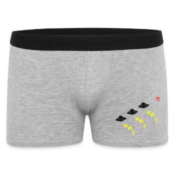 UFO Invasion Blitz Angriff Alien Vektor - Männer Boxer Shorts - Grau meliert - Vorne