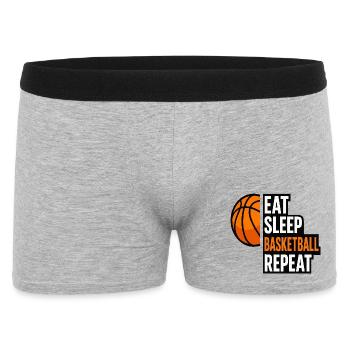 Eat Sleep Basketball Repeat Quote - Men's Boxer Shorts - heather grey - Front