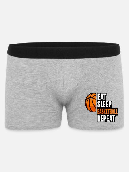 Eat Sleep Basketball Repeat Quote - Men's Boxer Shorts - heather grey